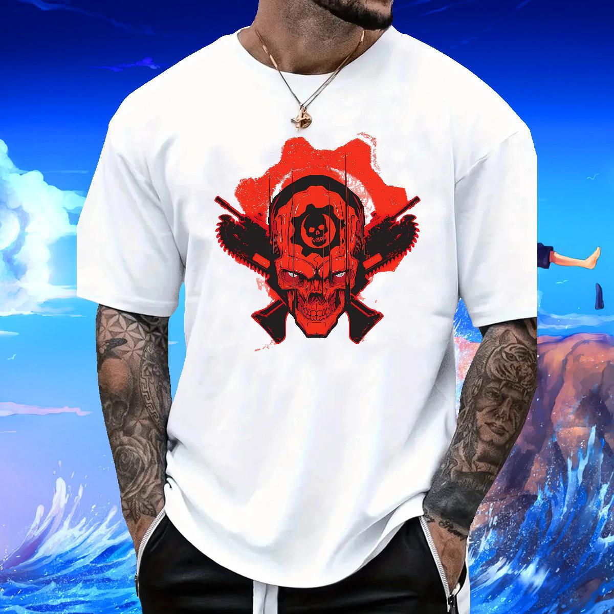 DIY Customized Mens Tshirts 230g Pure Cotton Hip Hop Street gun Short Sleeve Soft Men T Shirts Free Shipping Oversized Polos