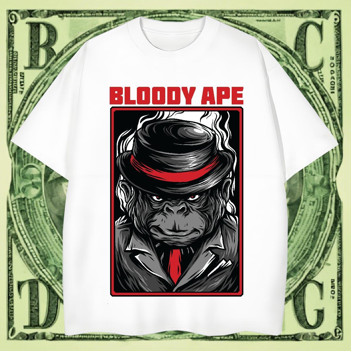 High Quality Tshirts Casual Daily Wear 100% Cotton 230g Custom Anime Breathable Short Sleeve orangutan T Shirts Men DIY Polos