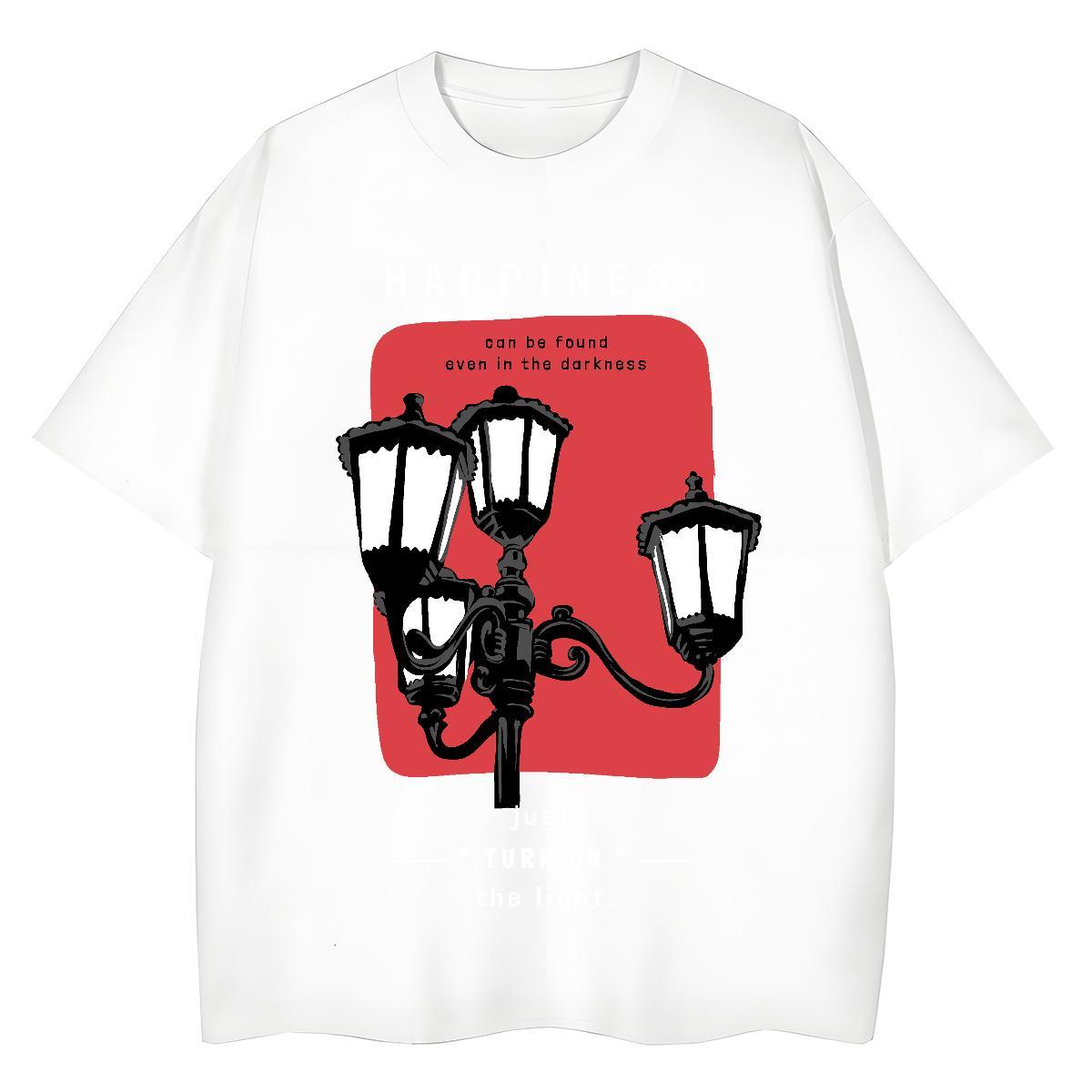 Loose fit Tshirt for Man Woman 230g Pure Cotton painting Hip Hop Street T shirt Breathable Short Sleeve Custom Printing Clothings