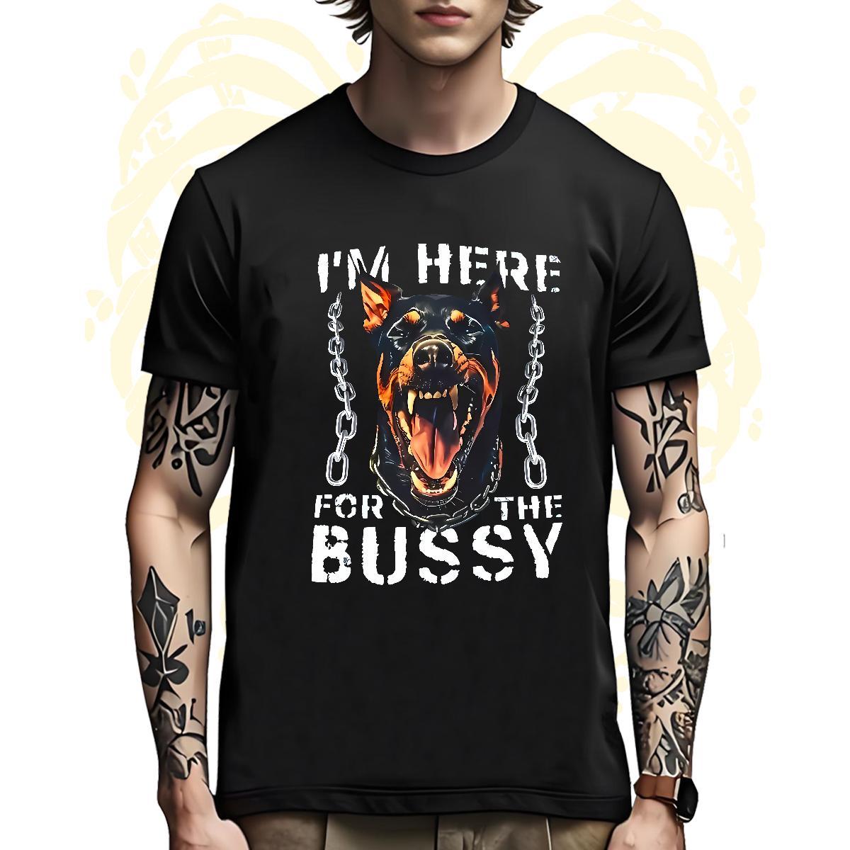 Soft T Shirt For Man dog Breathable High Street Hip Hop Graphic 230g Pure Cotton Men Tees New Designer Clothes