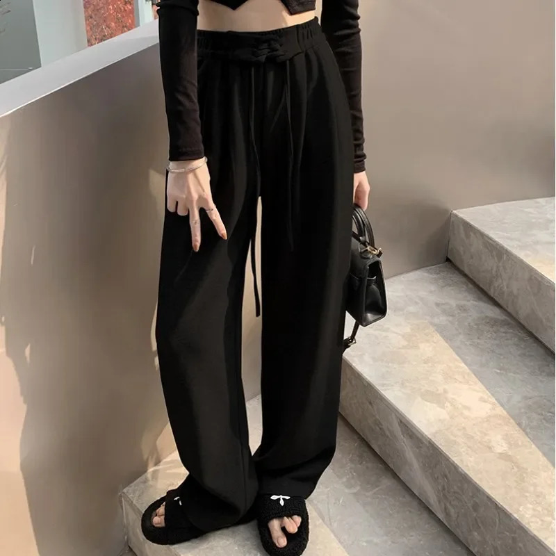 HOUZHOU Y2K Sweatpants Women Summer Woman Fluid Pants Purple Wide Leg Trousers Female Loose Casual Bottom Korean Streetwear 240821