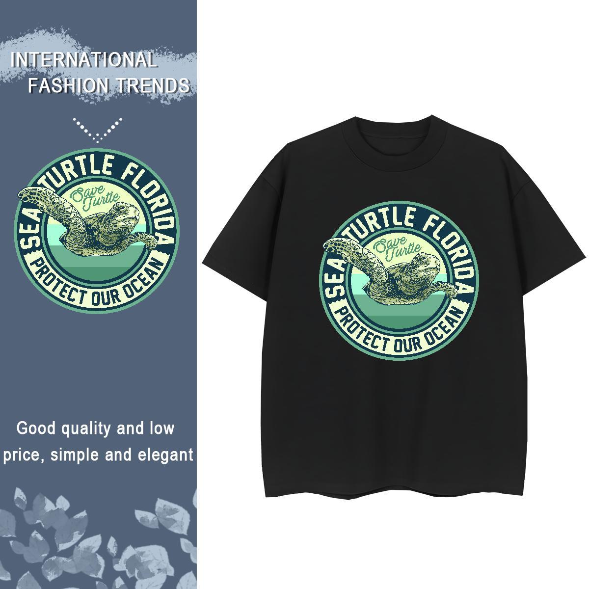Designer T-Shirts Breathable Short Sleeve 230g Pure Cotton Lady T shirt Customized tortoise High Street Hip Hop Loose fit Tops Tees