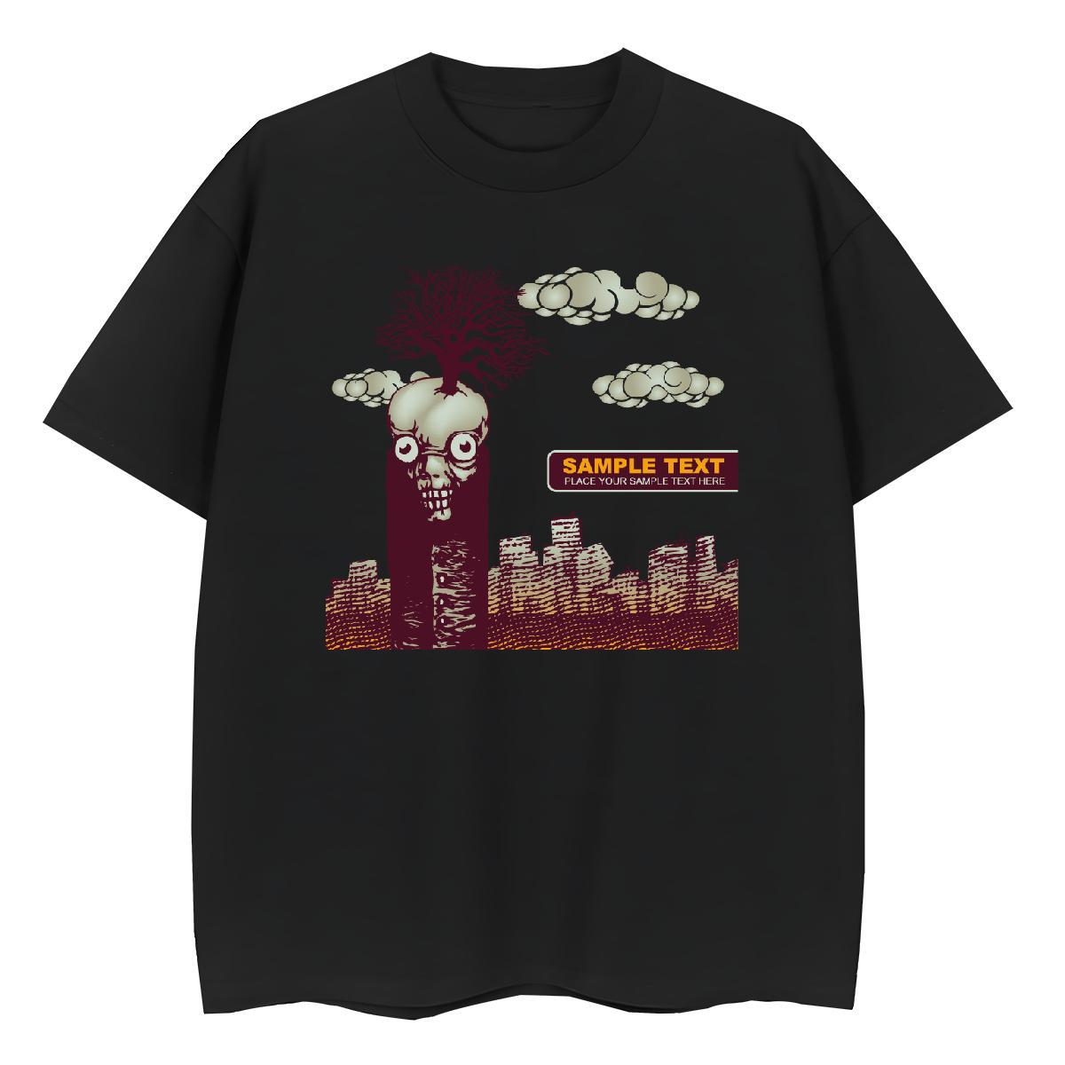 Brand Woman Tshirt 230g Pure Cotton scary Street Casual T Shirts Women Short Sleeve O-Neck Custom Cartoon Clothings