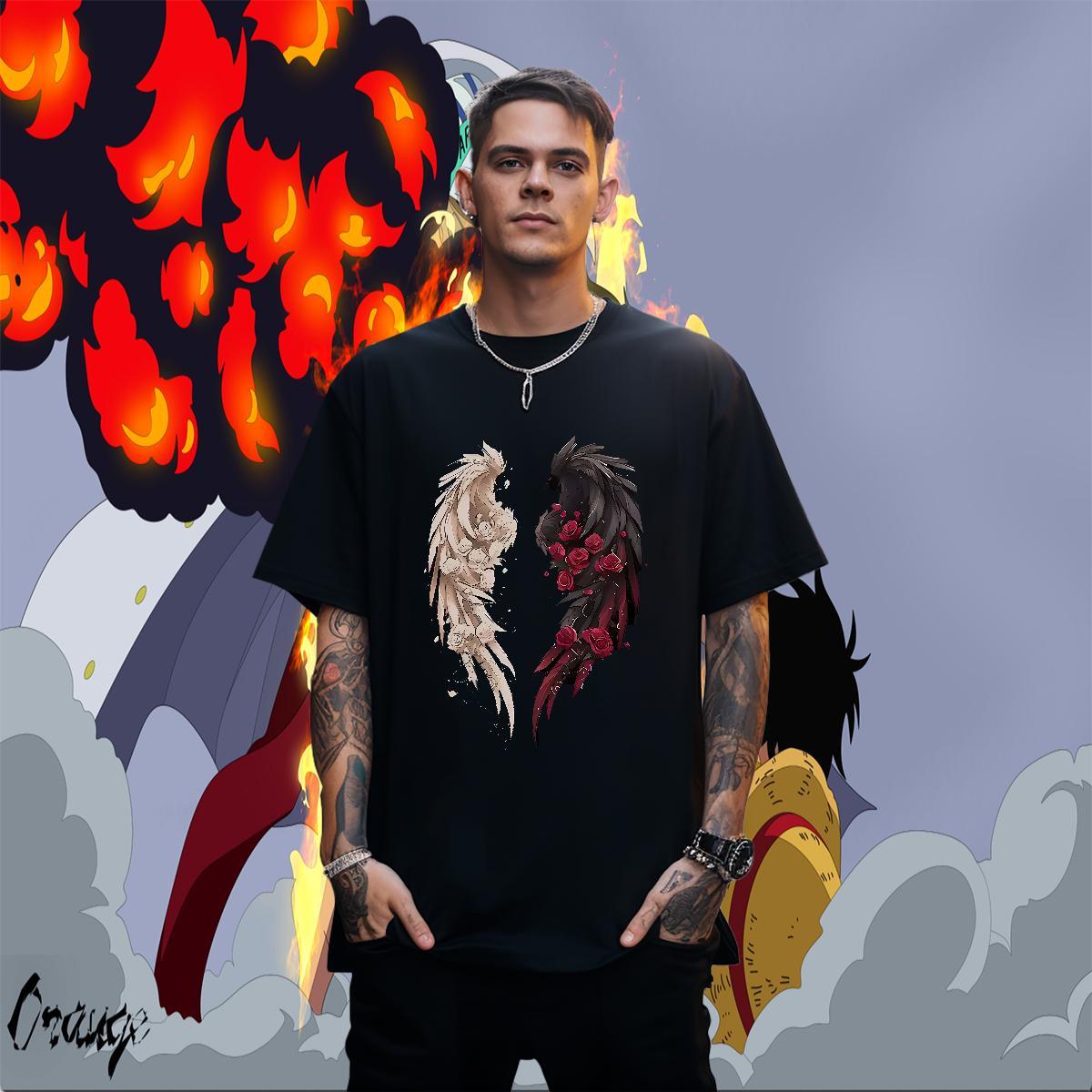 Designer wing Men Tees 230g Cotton Men T Shirts Oversized 3XL 4XL Hip Hop Street Breathable Short Sleeve TOP Quality Clothings
