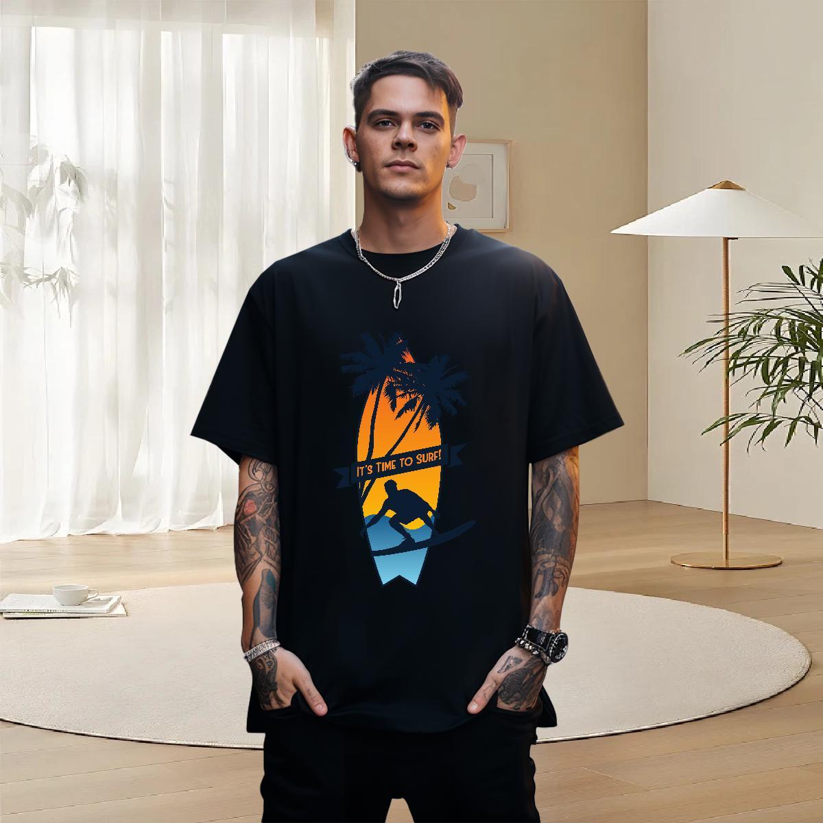 Cool Design Couples T Shirts Street wear Hip Hop 230g 100% Cotton Skull Crew Neck wave T-Shirts 2024 New Tshirts