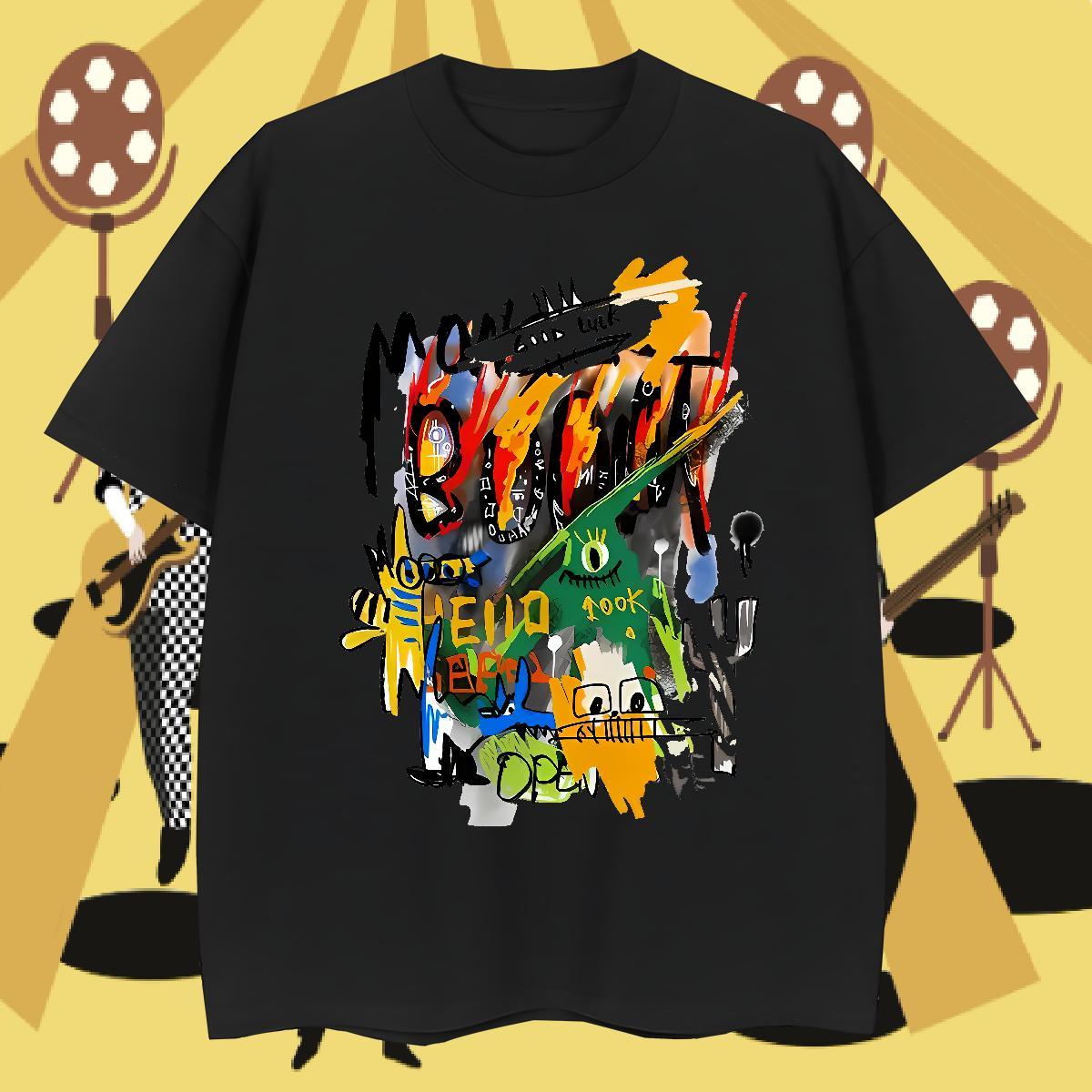 Designer graffiti Men Clothes T-Shirt 230g Pure Cotton T-Shirts for Men Custom Anime Spring Summer Breathable Soft Brand Tops