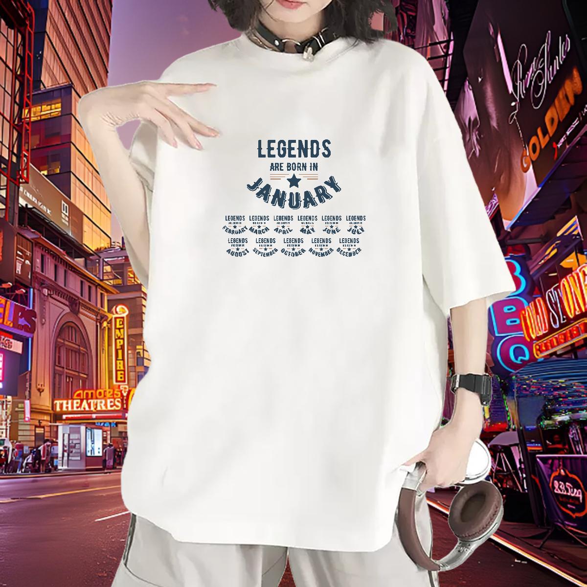 Female Unisex Tshirts 100% Cotton 230g letter Daily Wear T-Shirts for Women Breathable Crew Neck Oversized Tops