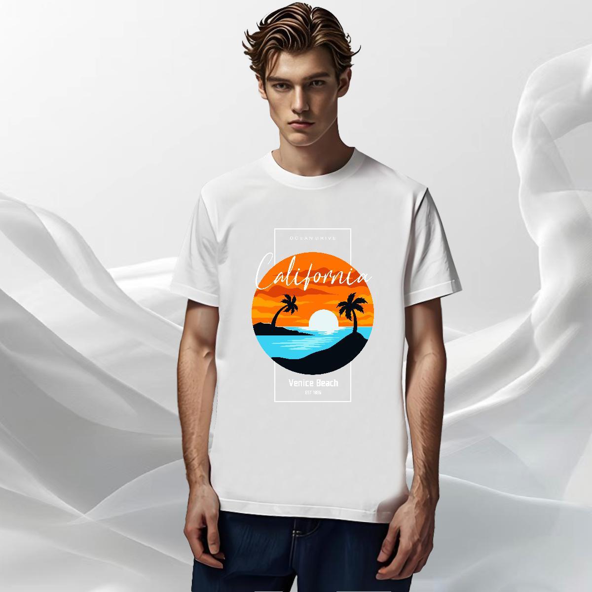 Comfortable Men Tees Anime Printing Street 230g 100% Cotton Graphic Short Sleeve Soft sea Men T Shirts DIY Customized Tops Shirt