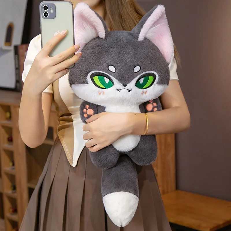 Stuffed Toys Wolf Plush Doll Gift Kawaii Emotion Wolf Plushies Doll Cute Wolf Toys For Girl Kawaii Room Decor Y240821