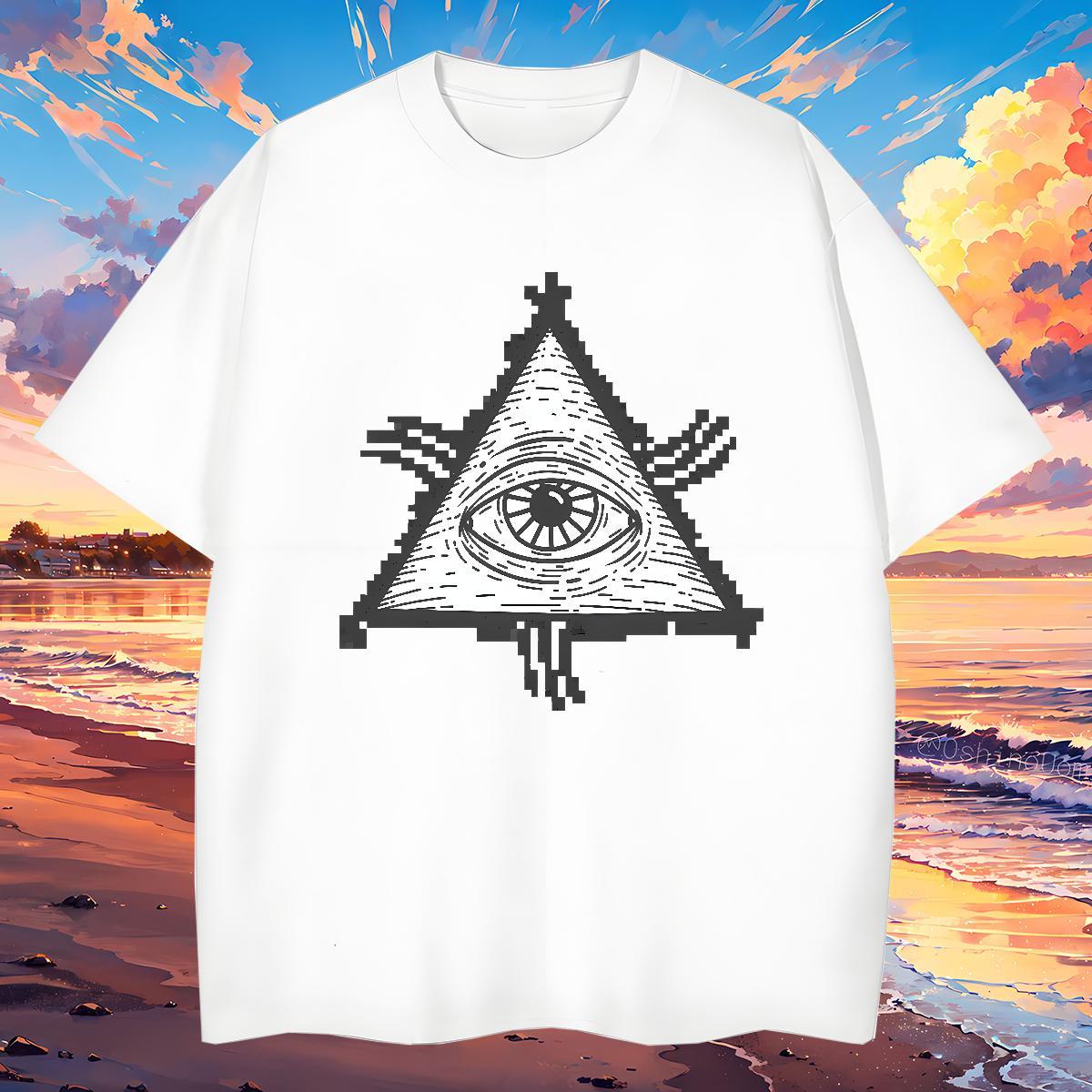 Brand Mens T Shirts 230g 100% Cotton eye of the devil Street Casual Oversized Breathable Mens Tshirts Fashion New Tops Shirt