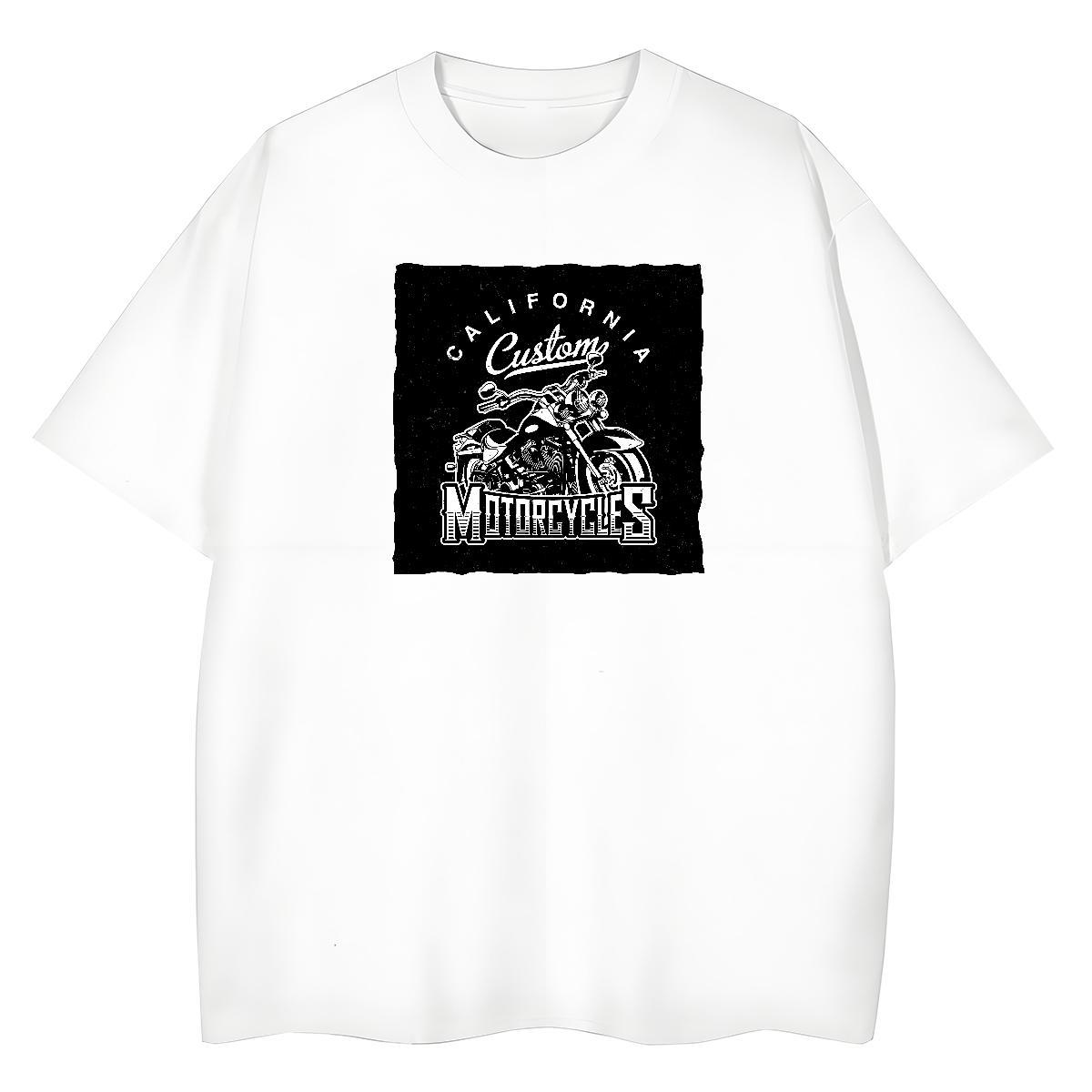 2024 DIY Womens T Shirts 230g 100% Cotton Breathable Crew Neck High Street Hip Hop Motorcycle Lady T shirt Wholesale Anime Oversized Tees Shirts