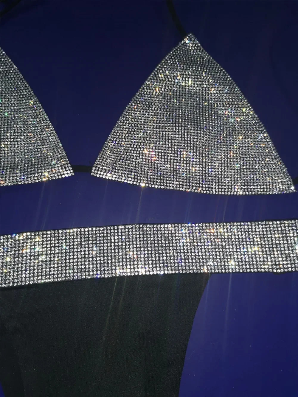 Sexy Diamonds Sequin Bikini Set Women Halter Bandage Swimsuits Rhinestone Micro Thong Brazilian Beach Bathing Suit Biquini 240822