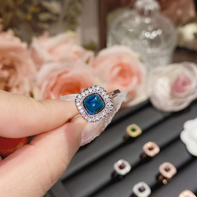 High-End Simple Candy Ring Women's Gold-Plated Zircon Stone Index Finger Ring