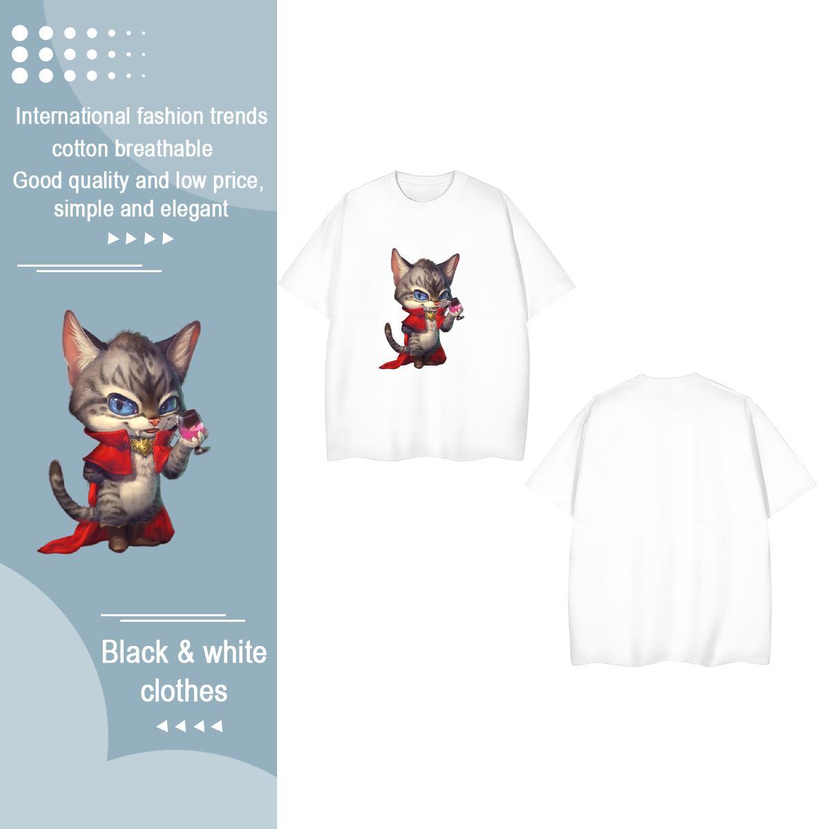 Designer Women T Shirts Crew Neck 230g 100% Cotton Couples T Shirts Plus Size Custom cat Casual Daily Wear Brand Polos