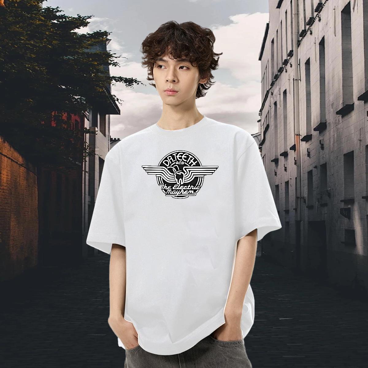TOP Quality Men Tees Outdoor 230g Cotton Anime Breathable Crew Neck letter T-Shirts for Men Stylist Tees Shirts