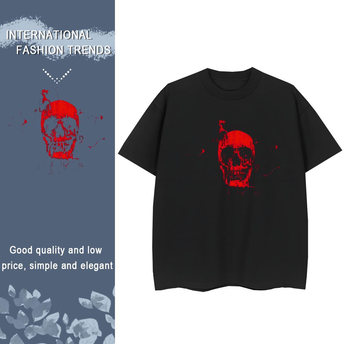 2024 Designer Men Clothes T-Shirt 100% Cotton 230g Sport skull Short Sleeve Soft T shirt Wholesale Plus Size Custom Tees Shirts
