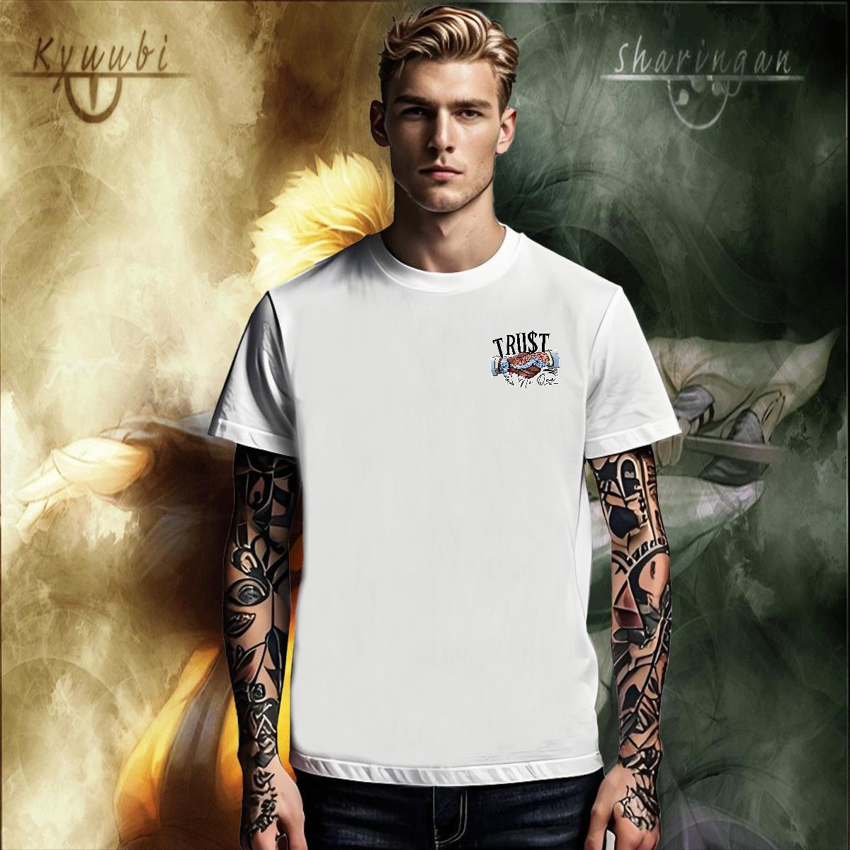 Fashion Design Casual Men Tees trust Breathable Short Sleeve 230g Pure Cotton T-Shirts for Men Comfortable Anime Tops Tees