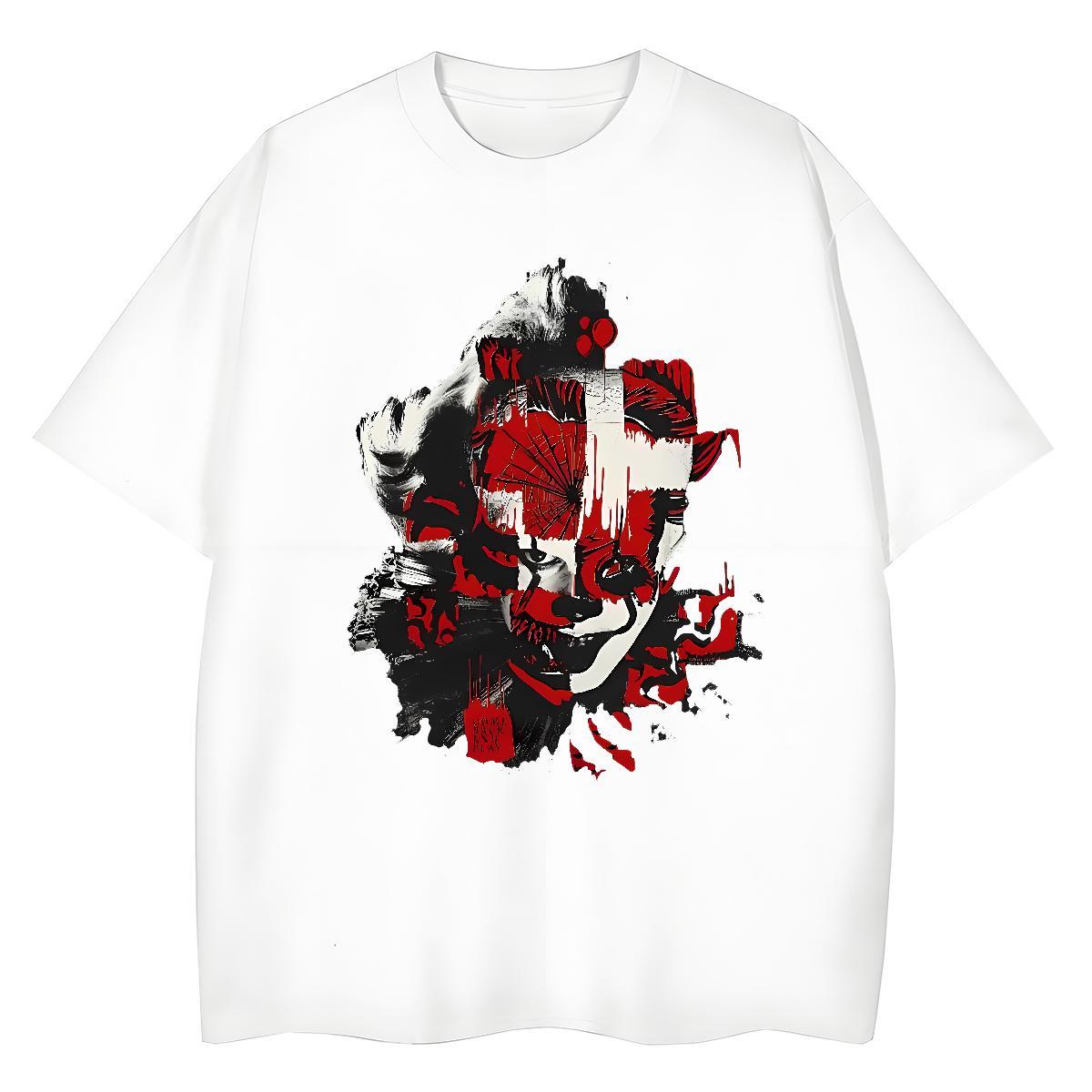 Brand Unisex Tshirts 230g Cotton scary Casual Beach Woman T Shirts Breathable Crew Neck Plus Size Cartoon Clothes Shirt