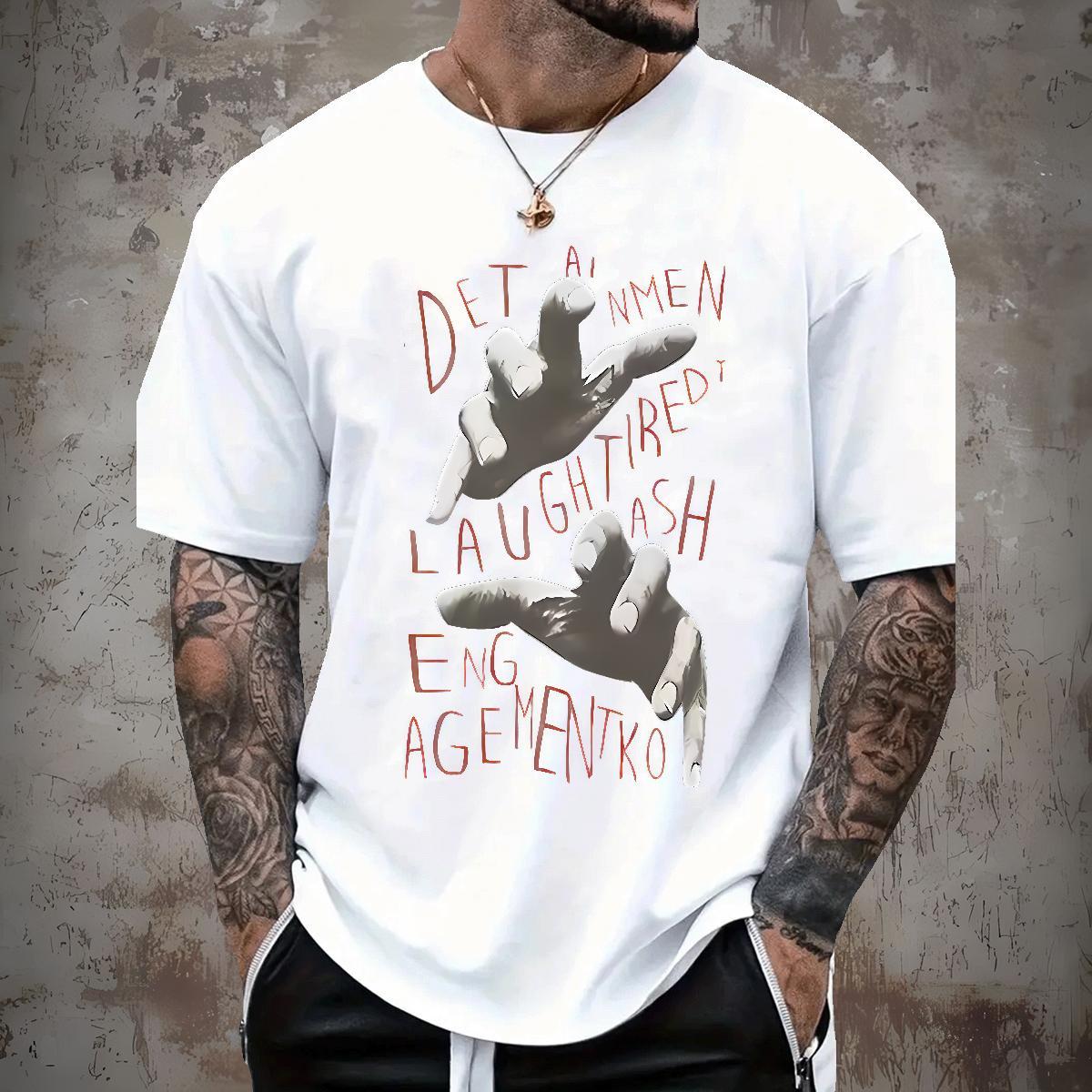 Loose hand Man T Shirts Casual Daily Wear Men Tees 230g 100% Cotton 2024 Round Neck Short Sleeve Oversized 3XL 4XL Tees Shirts