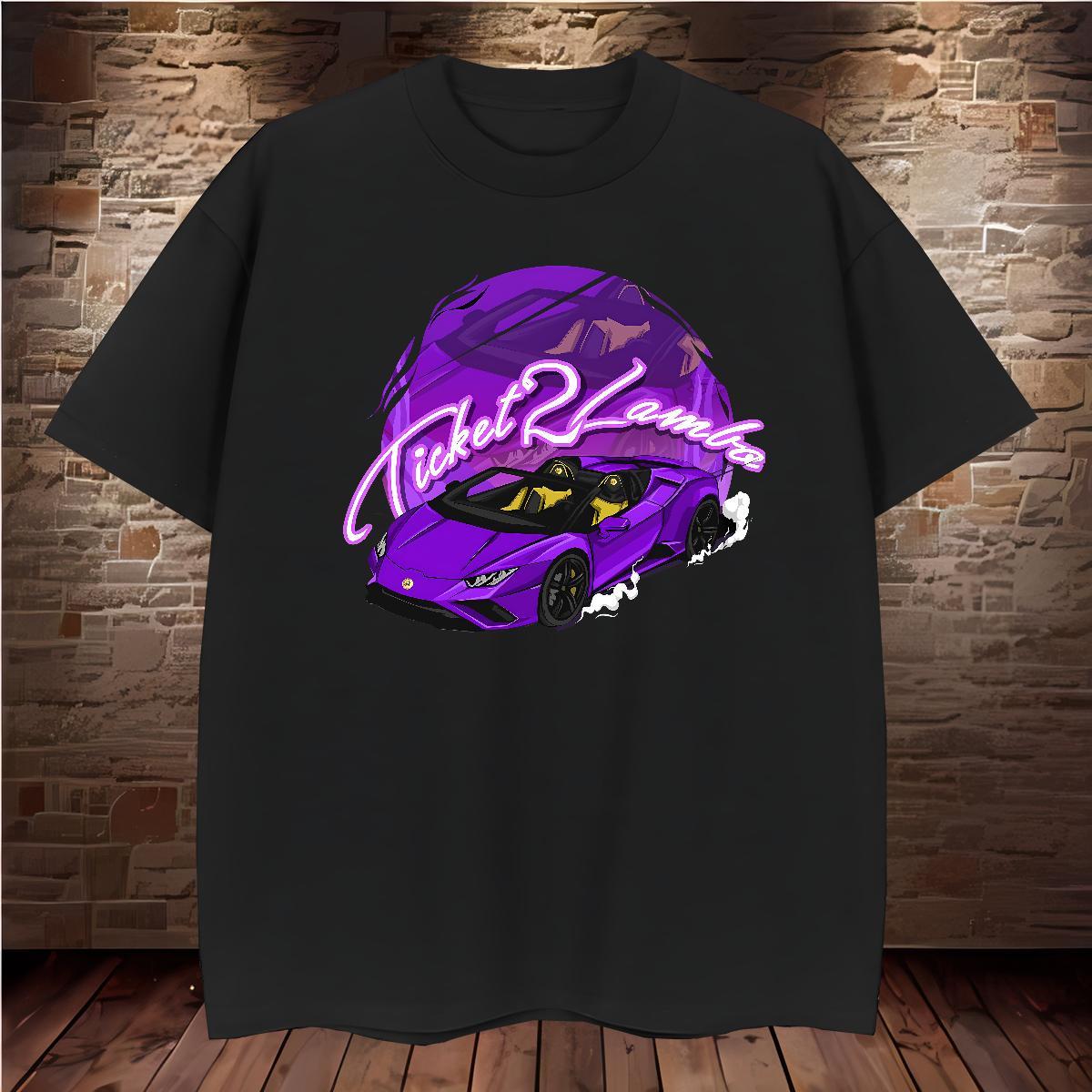 Designer car T-Shirts Street Wear Men Clothes T-Shirt 230g Cotton Free Shipping Breathable Soft Black Oversized Tops Shirt