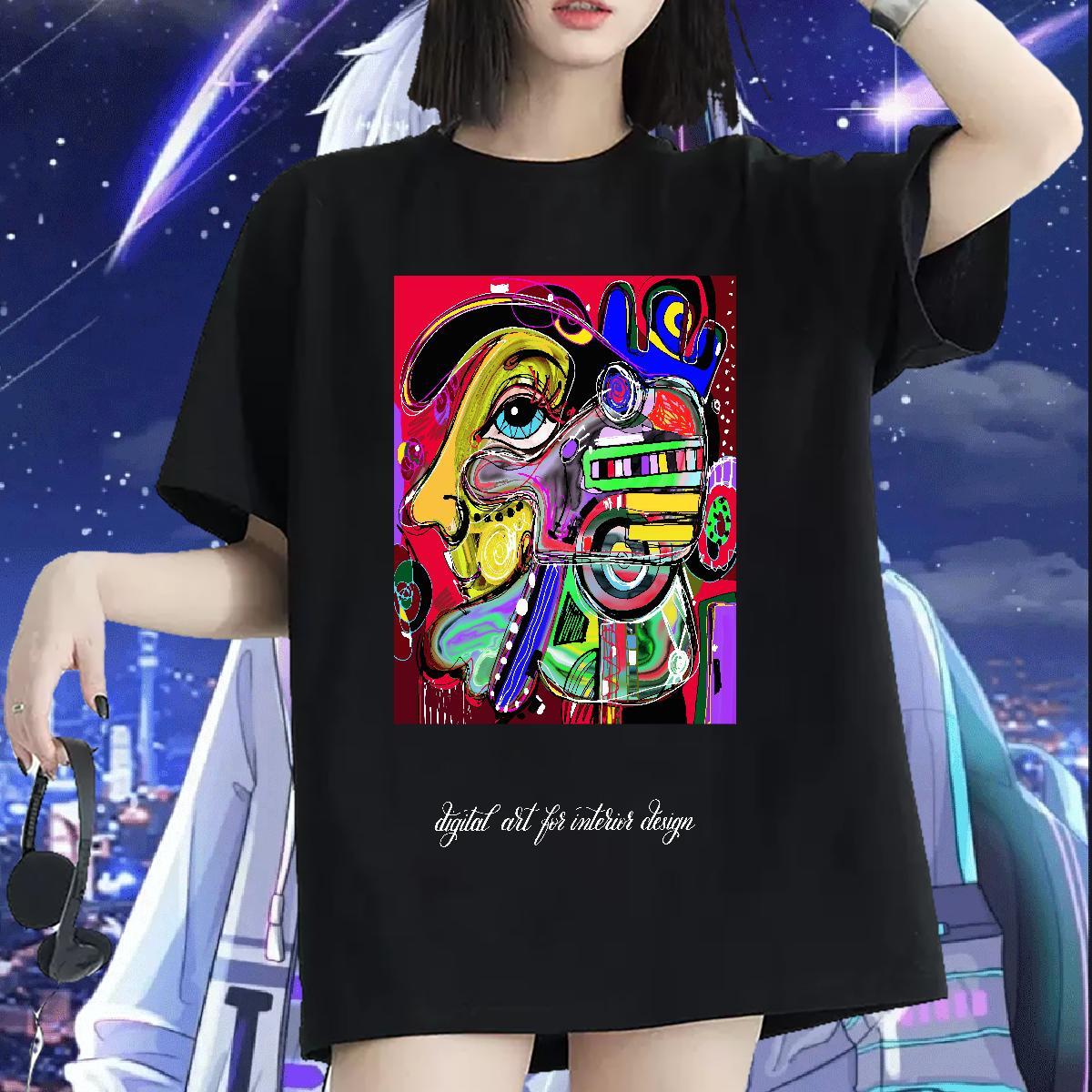 TOP Quality T Shirts Women Crew Neck Breathable 230g Pure Cotton Unisex Tshirts Anime Oversized ET Hip Hop Soft Tops