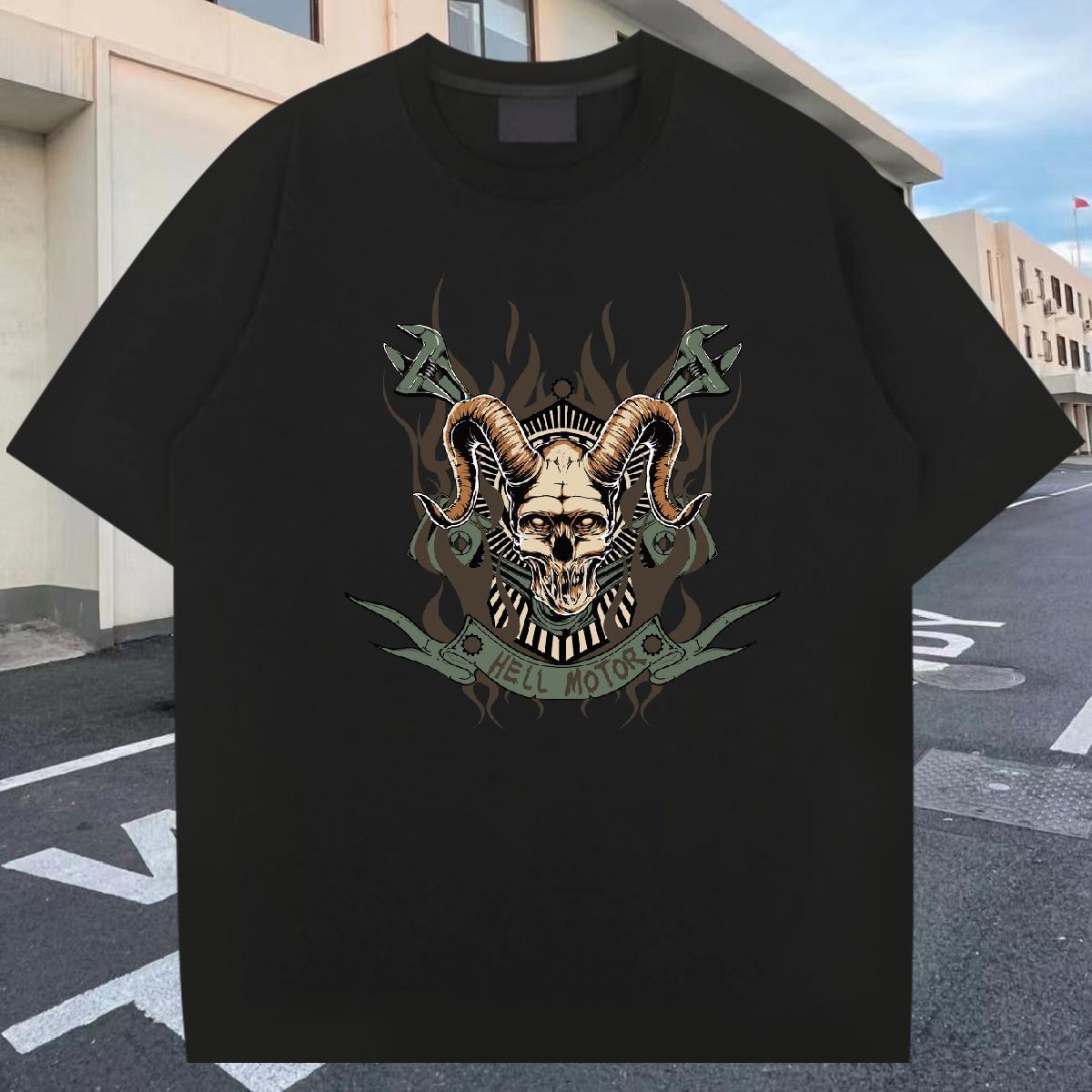 Loose Men Tops Tees Summer Casual 100% Cotton 230g DIY Anime Short Sleeve Soft shape T shirt Stylist Tee Shirt