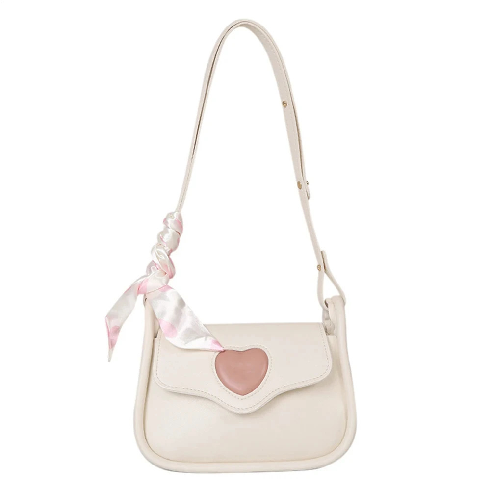 Sling Bag Women Korean Style Cute Shoulder Bag Soft Leather Crossbody Bag Underarm Bag 240822