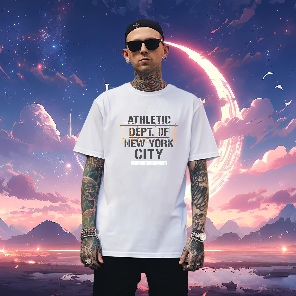 Designer NEW YORK Men T Shirts Sport Men Clothes T-Shirt 230g Pure Cotton New Arrival Round Neck Short Sleeve Custom Cartoon Wear