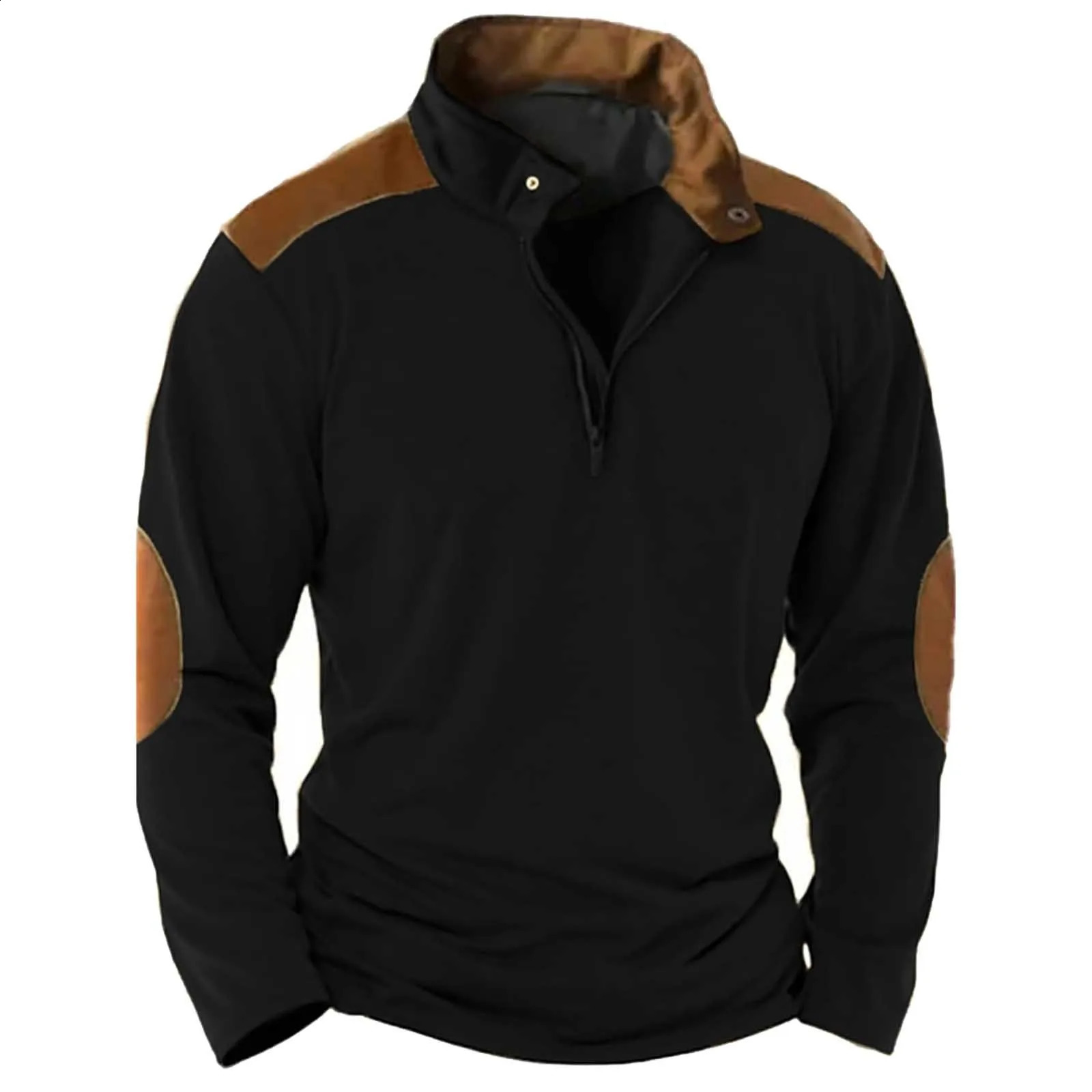 Mens tactical outdoor wool jacket hunting set warm zipper decoration mens windproof hiking sweater 240822
