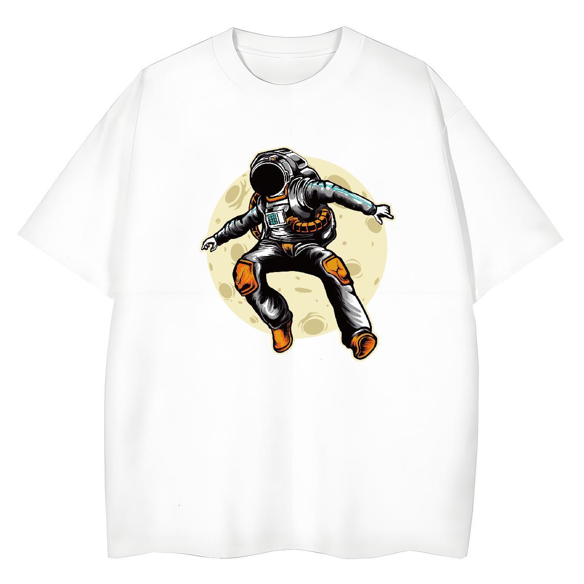 Loose fit Lady T shirt 230g 100% Cotton cosmonaut Beach T-Shirts Breathable Soft Custom Print Oversized Tops