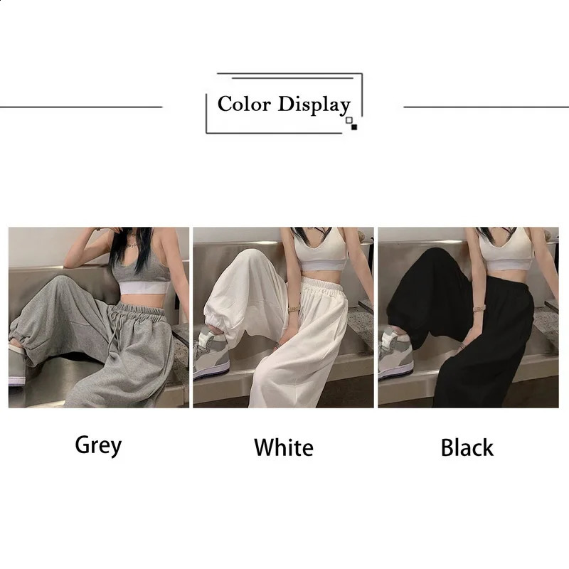 Summer Streetwear Oversized Sweatpants Women Y2K High Waist Wide Leg Pants Harajuku Baggy Joggers Korean Fashion Casual Trousers 240821