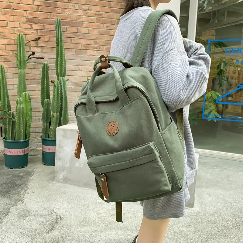College Male Canvas Backpack Female Retro Travel Book Bag l Laptop Student Fashion Mens And Womens School Bag 240822