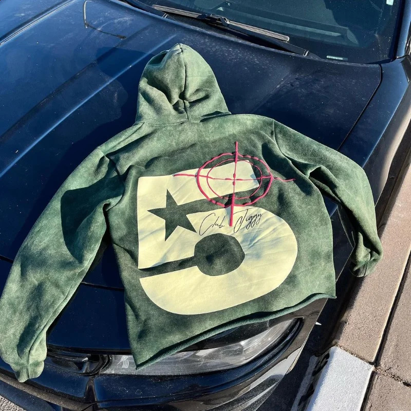 Foam Print Vintage Hoodies Women Clothes Street Fashion Hip Hop Washed Distressed Sweatshirt Hoodie Woman Clothing Tops 240822