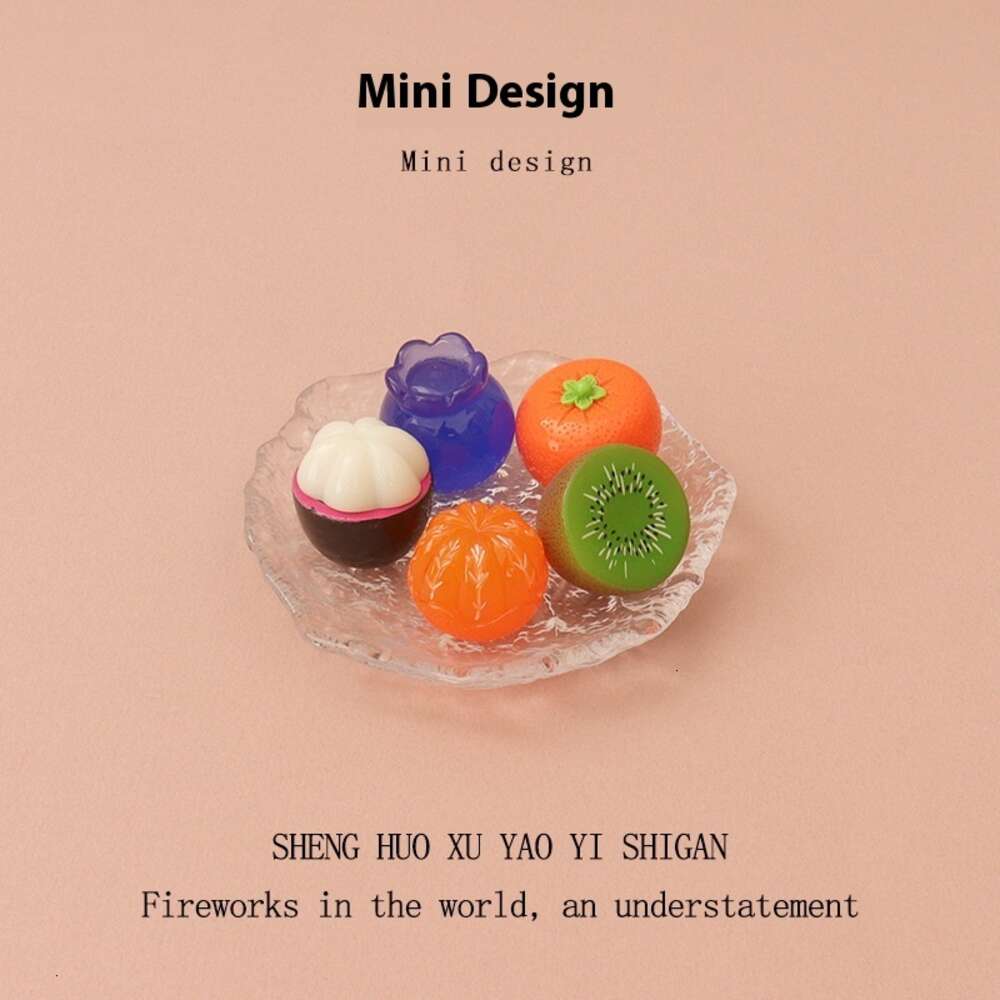 Charming Miniature Resin Food Accessories - Real-Looking Blueberry, Mangosteen, and Kiwi Decorative Pieces