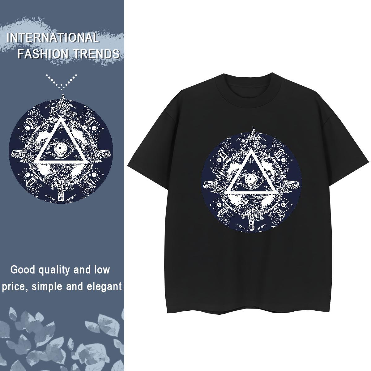 Factory Direct T shirt 100% Cotton 230g Comfortable Street eye of the devil Couples T Shirts Lady Graphic Clothes