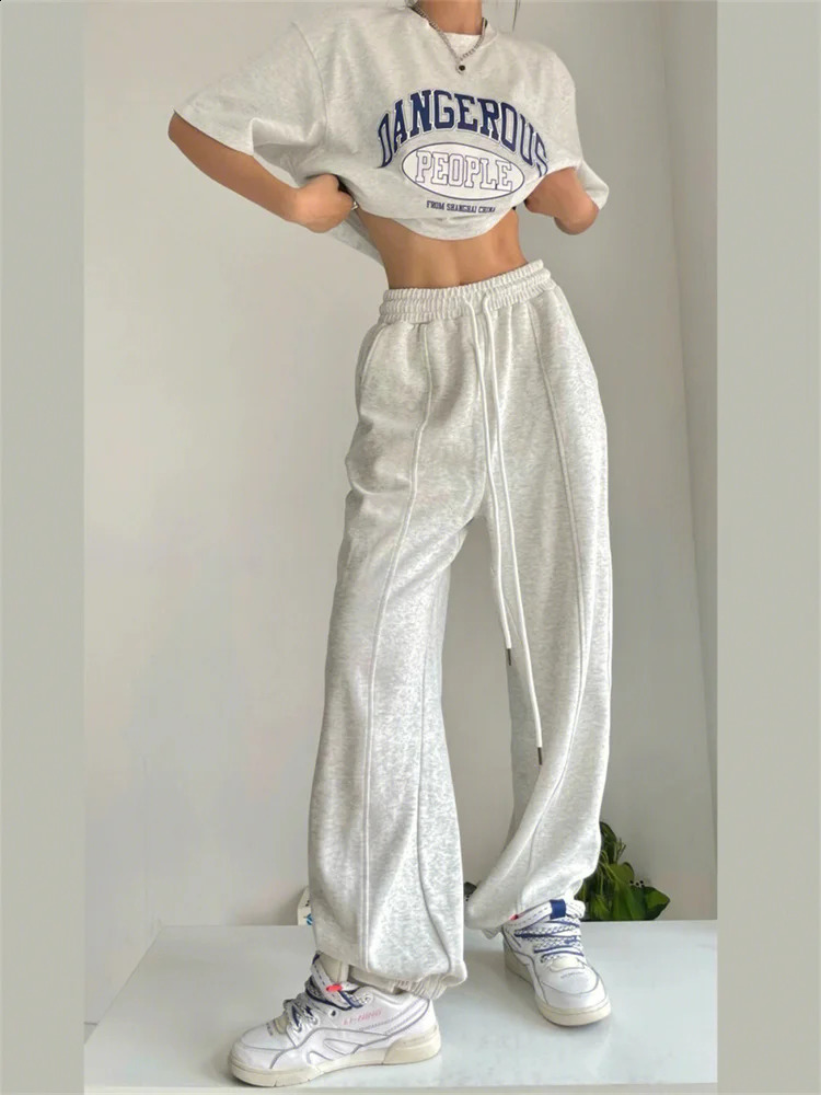 Women Sweatpants Casual Joggers Harajuku Hip Hop Korean Fashion Y2k Female Wide Leg Sportswear Trousers Streetwear Loose 240821