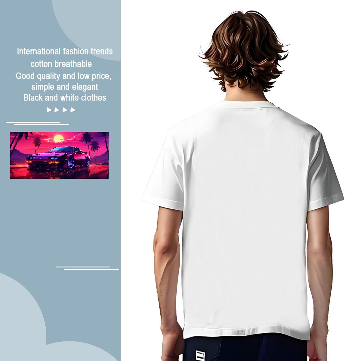 Cool Design car T-Shirts for Men Casual Men Tops Tees 230g Pure Cotton Designer Fashion Breathable Custom Cartoon Clothes