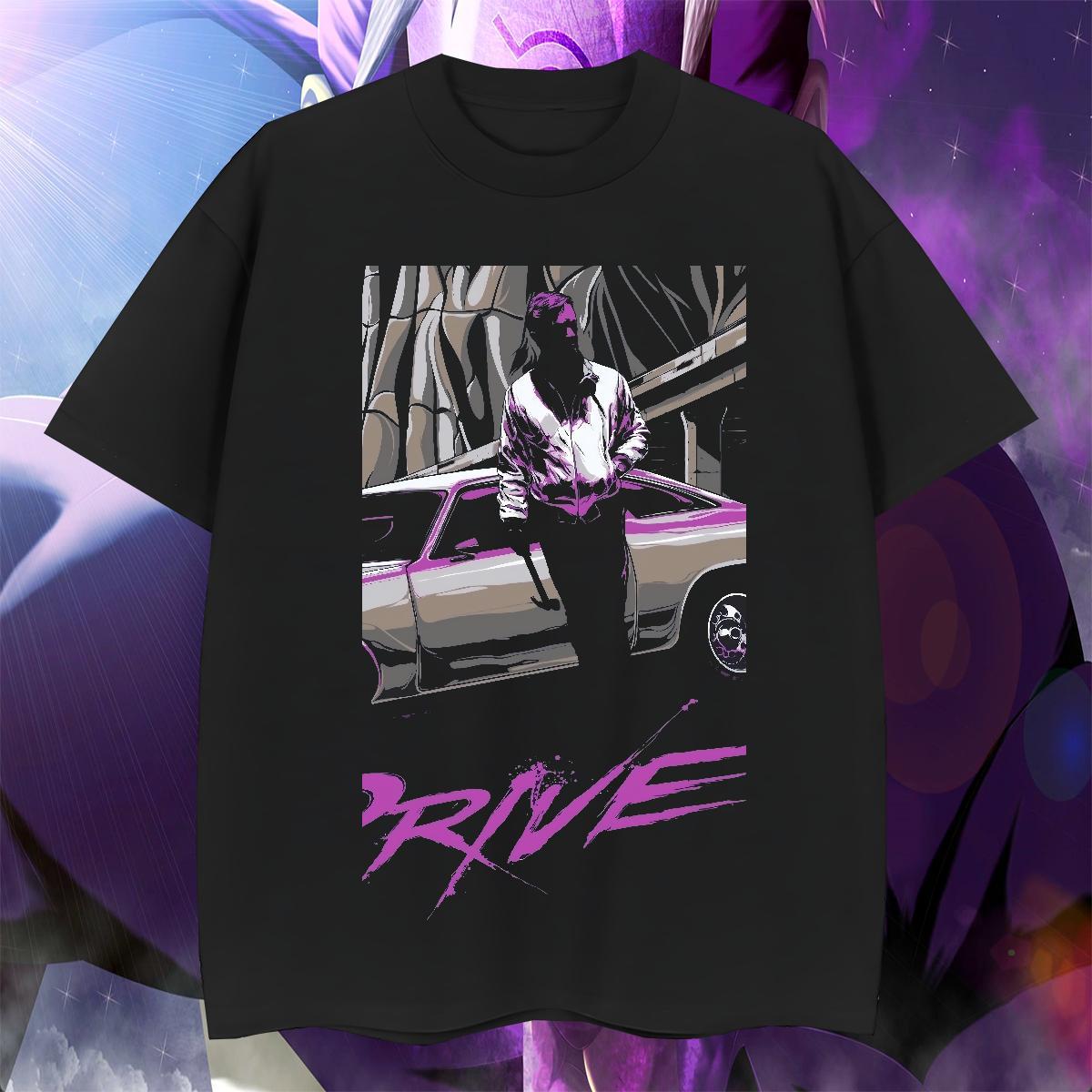TOP Quality car T Shirt For Man Summer Casual Men Tees 230g Cotton Fashion New Breathable Floral Print Clothings