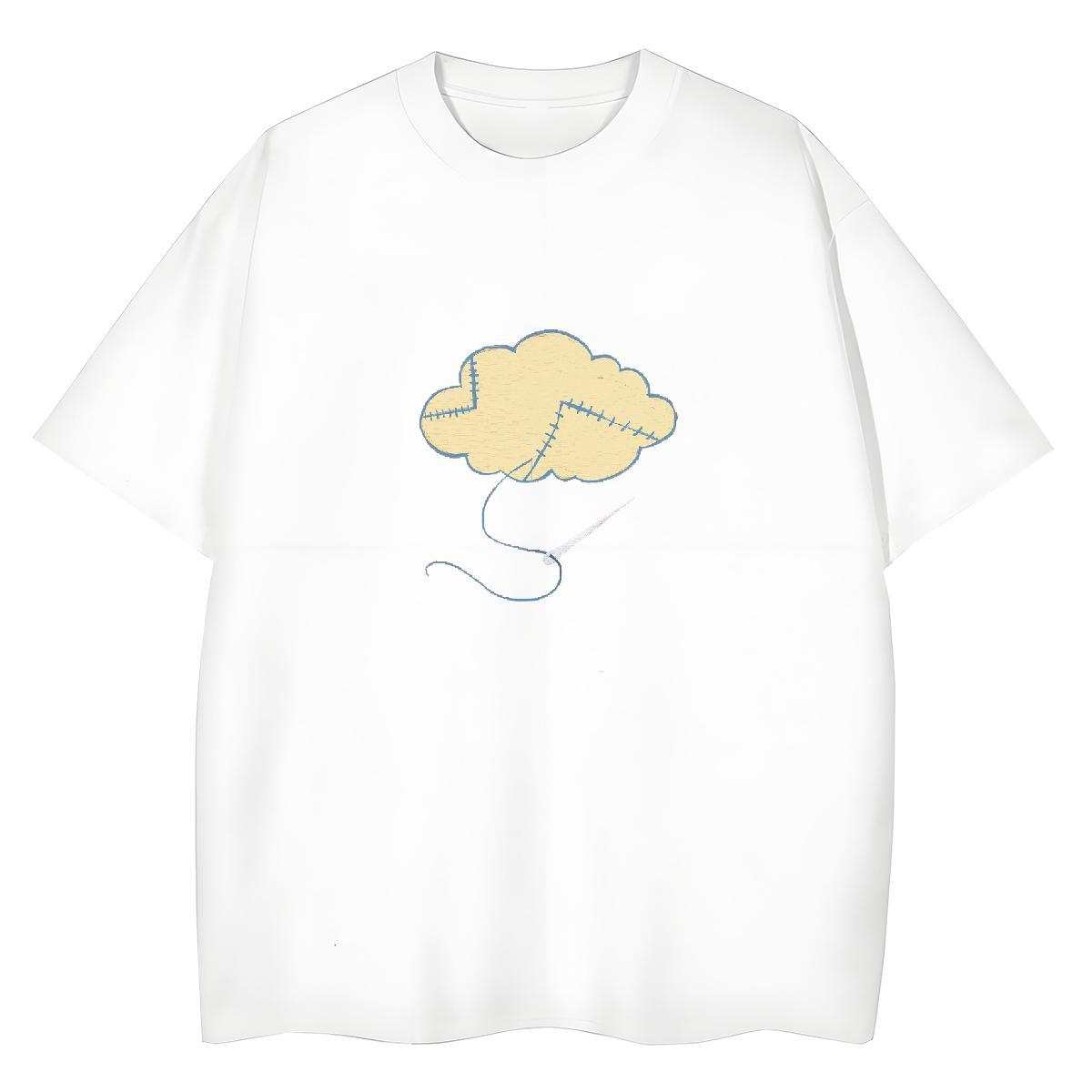Loose fit Tshirt for Man Woman 230g 100% Cotton painting Beach Woman T Shirts Short Sleeve O-Neck DIY Anime Clothes Shirt