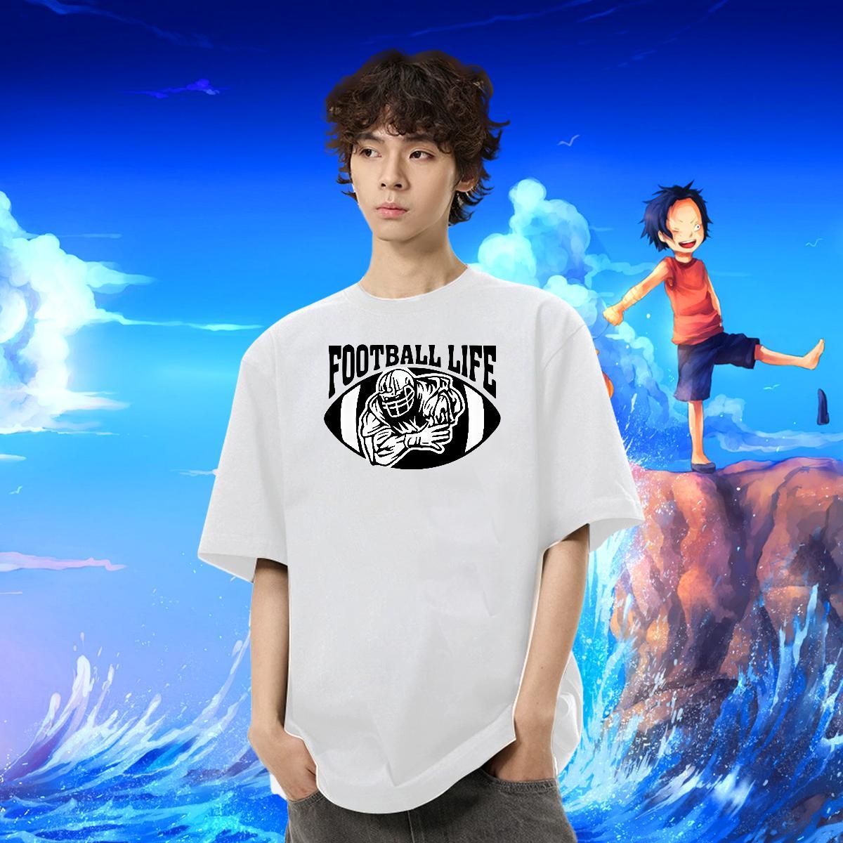 Comfortable Mens Tshirts Summer Casual 100% Cotton 230g Plus Size Cartoon O-Neck Short Sleeve rugby T Shirts Men Customized Polos