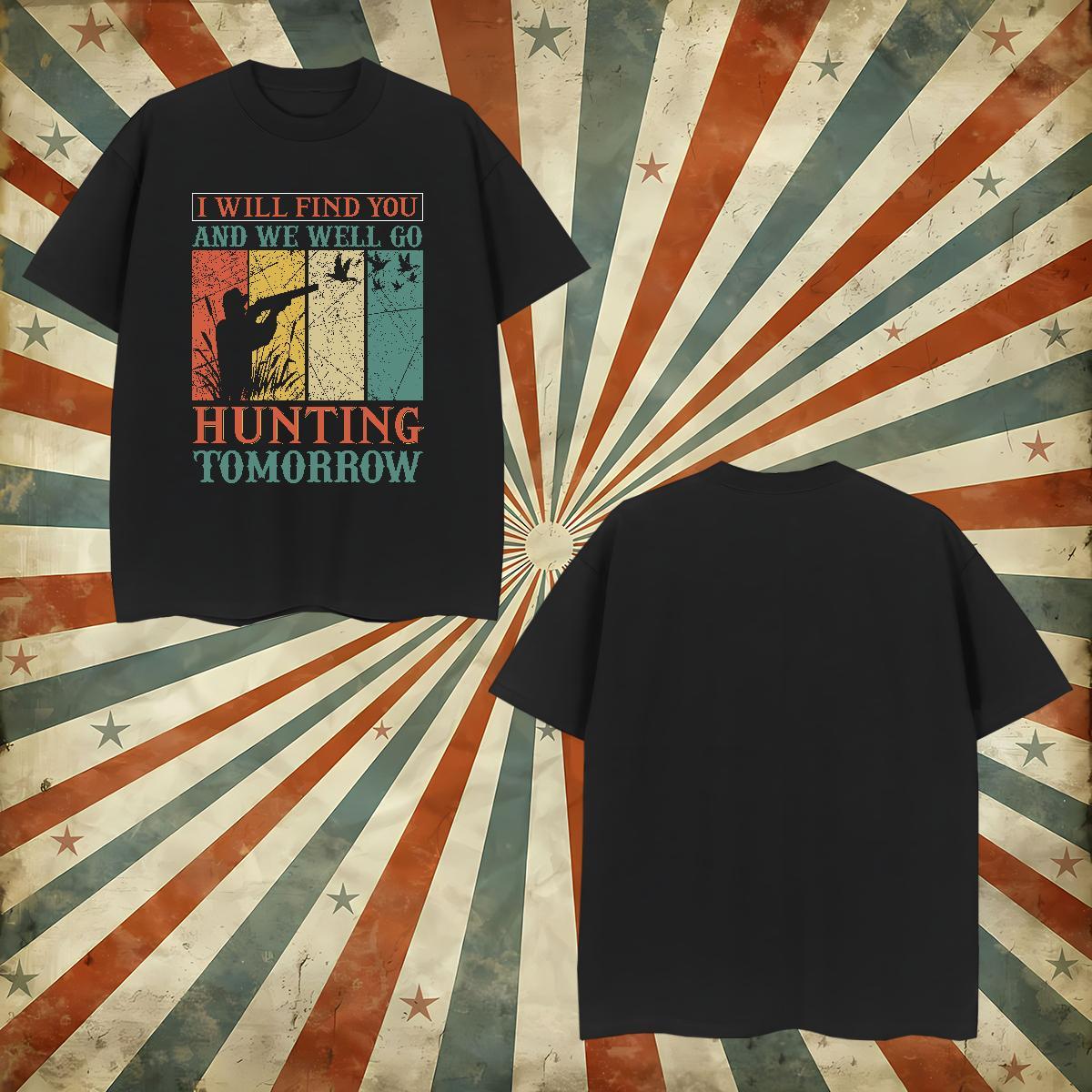 Cool hunting T Shirt For Man Hip Hop Mens Tshirts 230g 100% Cotton 2024 O-Neck Short Sleeve Anime Print Clothings