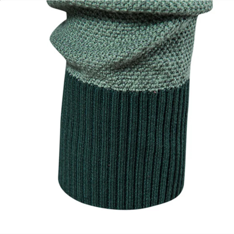 Autumn KPOP Fashion Style Harajuku All Match Tops Loose Fit Casual Knitted Insert OCollar Patchwork Long Sleeve Sweater 240821