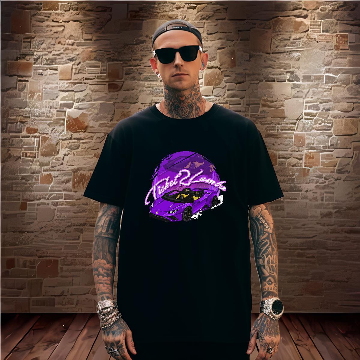 Designer car T-Shirts Street Wear Men Clothes T-Shirt 230g Cotton Free Shipping Breathable Soft Black Oversized Tops Shirt