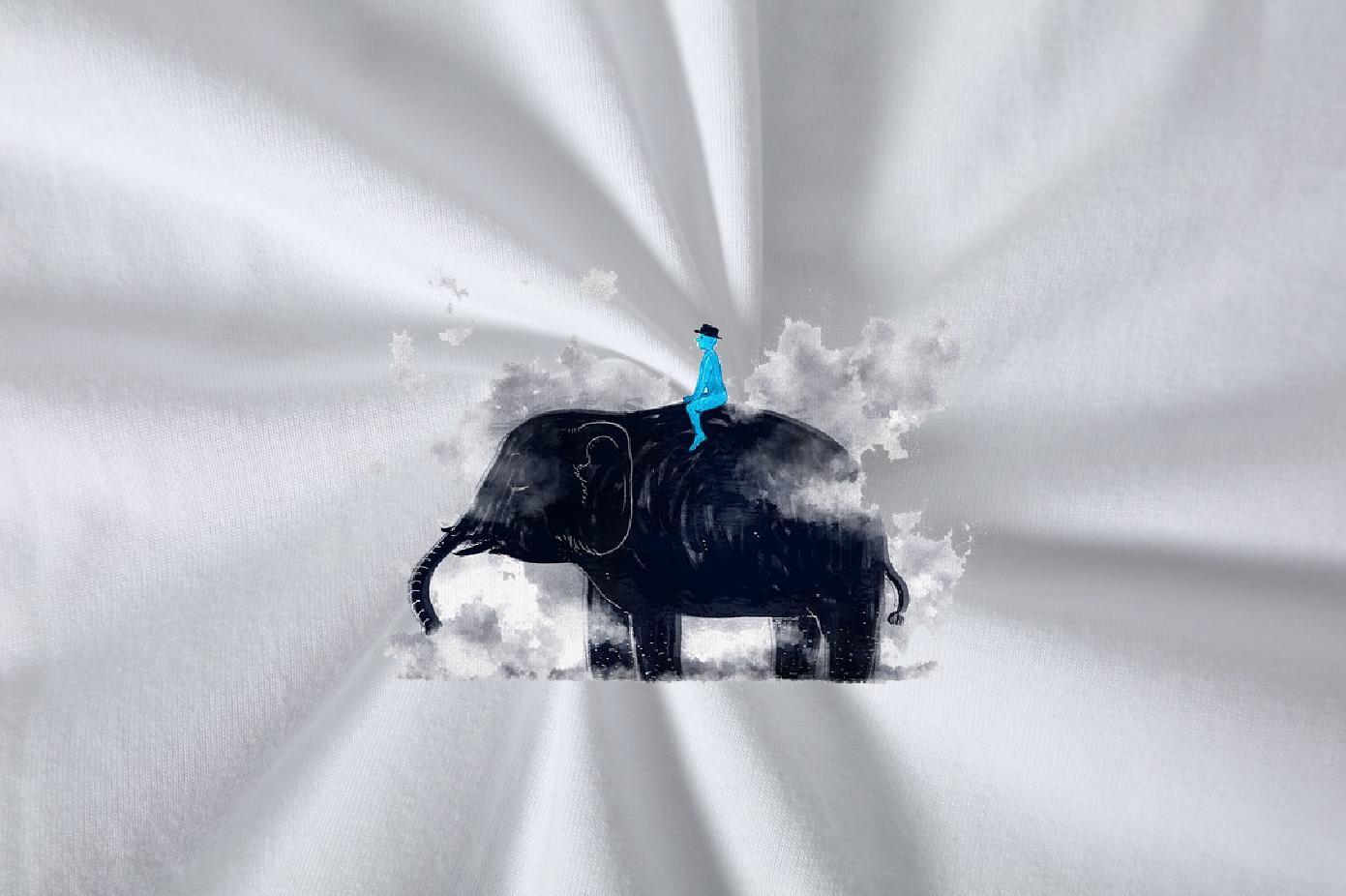 Unisex Tshirt for Man Woman Casual Daily Wear 230g Cotton Customized Breathable Crew Neck Elephant T-Shirts Factory Direct Clothings