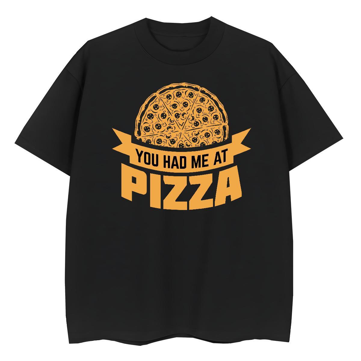 Wholesale Men Tees Street 230g 100% Cotton DIY Printed Breathable Crew Neck pizza T shirt Fashion Tee Shirt