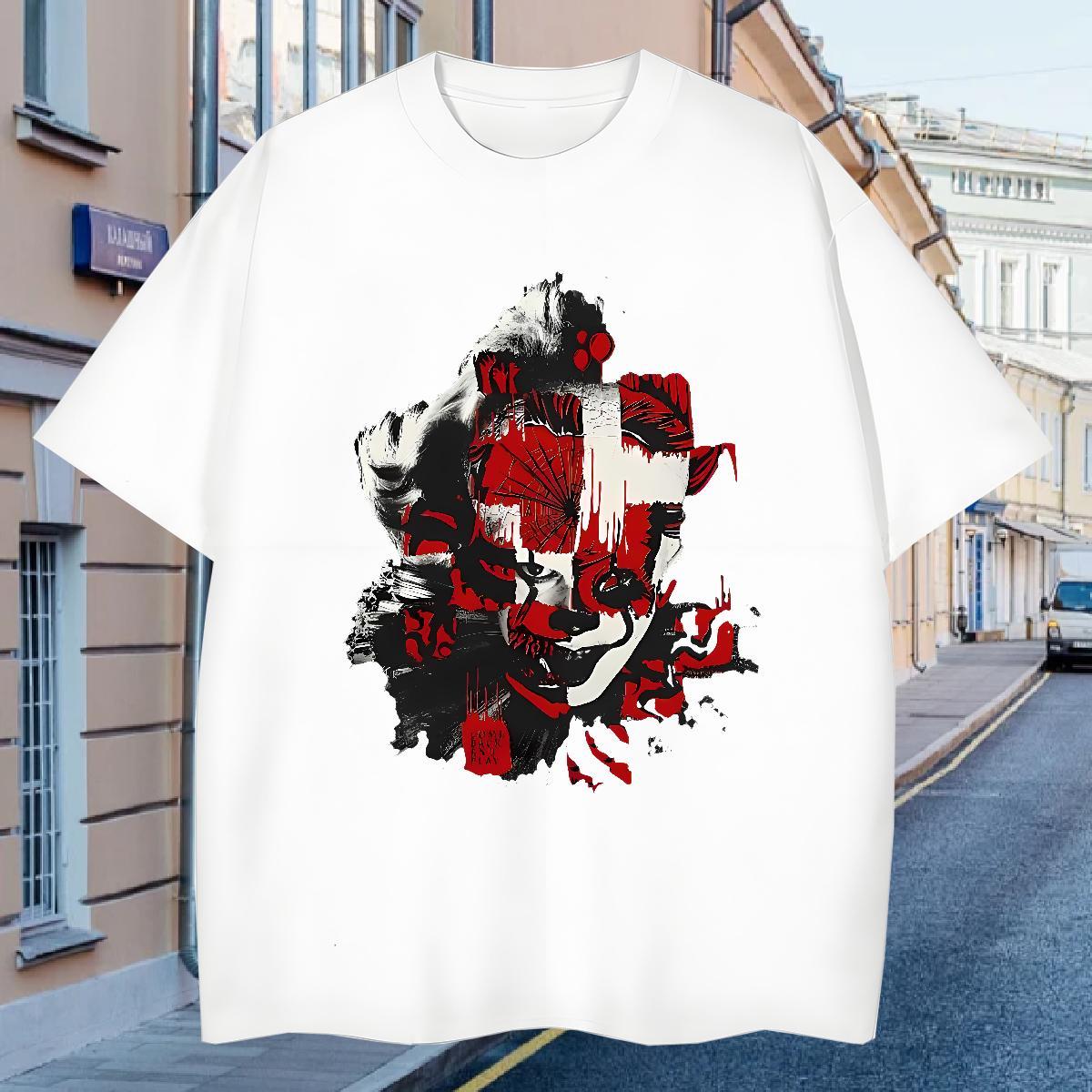 2024 New Outdoor Tshirts scary Crew Neck Breathable 230g Pure Cotton Man T Shirts Free Shipping Oversized Clothings