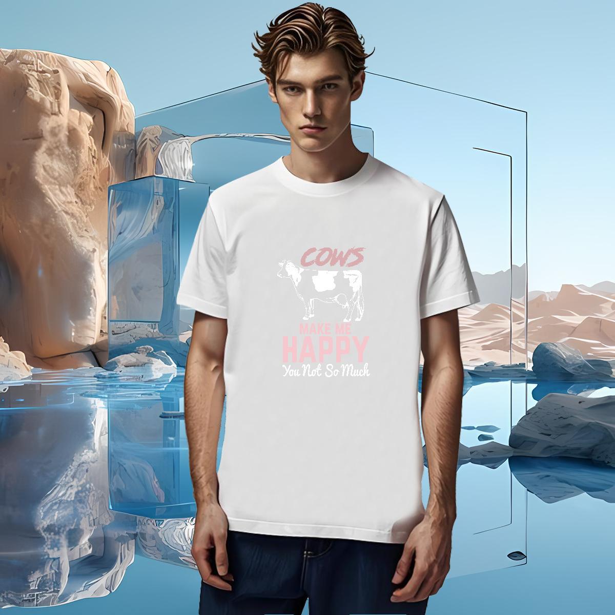 Designer happy T shirt Casual Couples T Shirts 230g Cotton Casual New Breathable Short Sleeve Custom Printed Tops