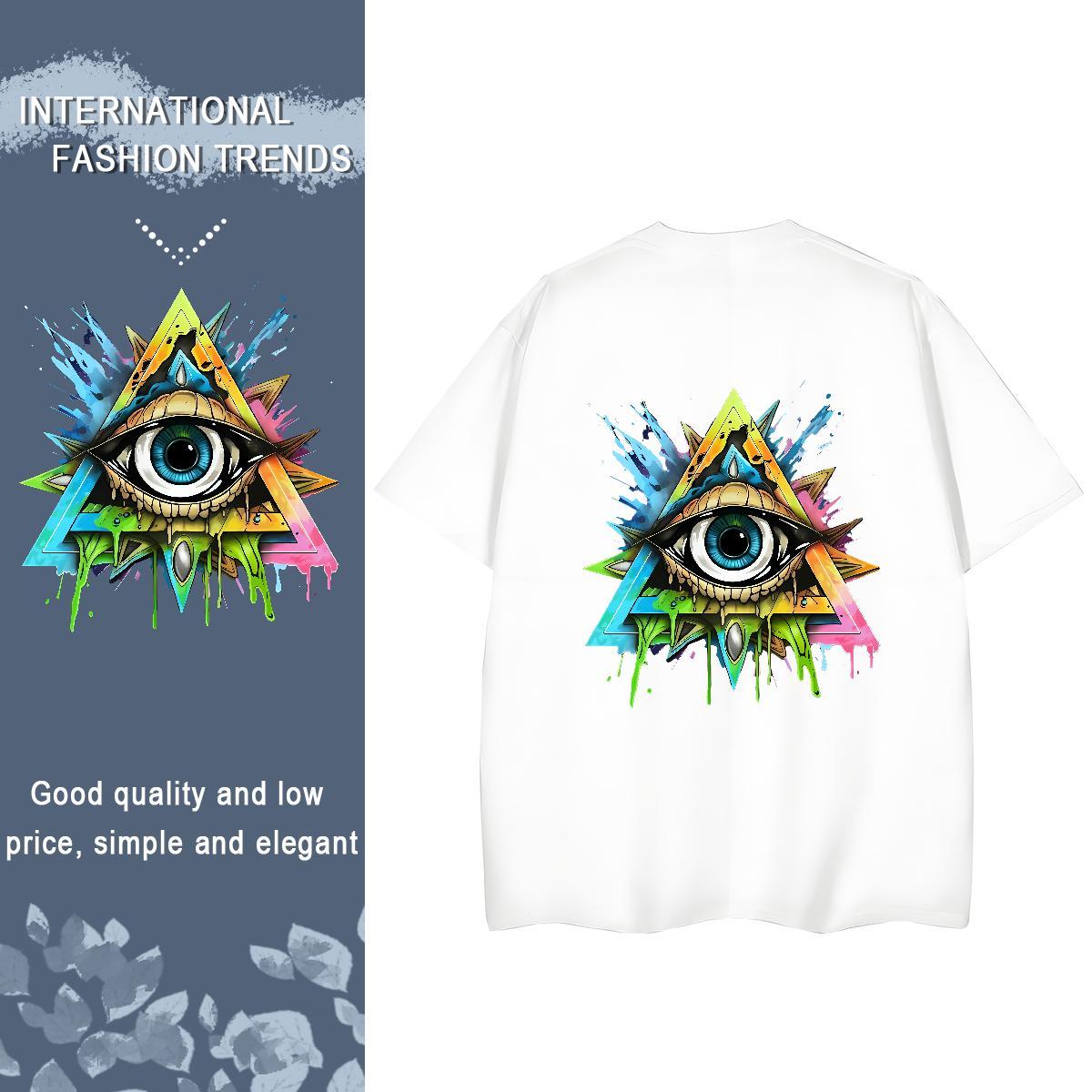 2024 Casual T shirt 230g 100% Cotton Breathable Crew Neck Outdoor eye of the devil Womens Tshirts Lady Skull Clothes