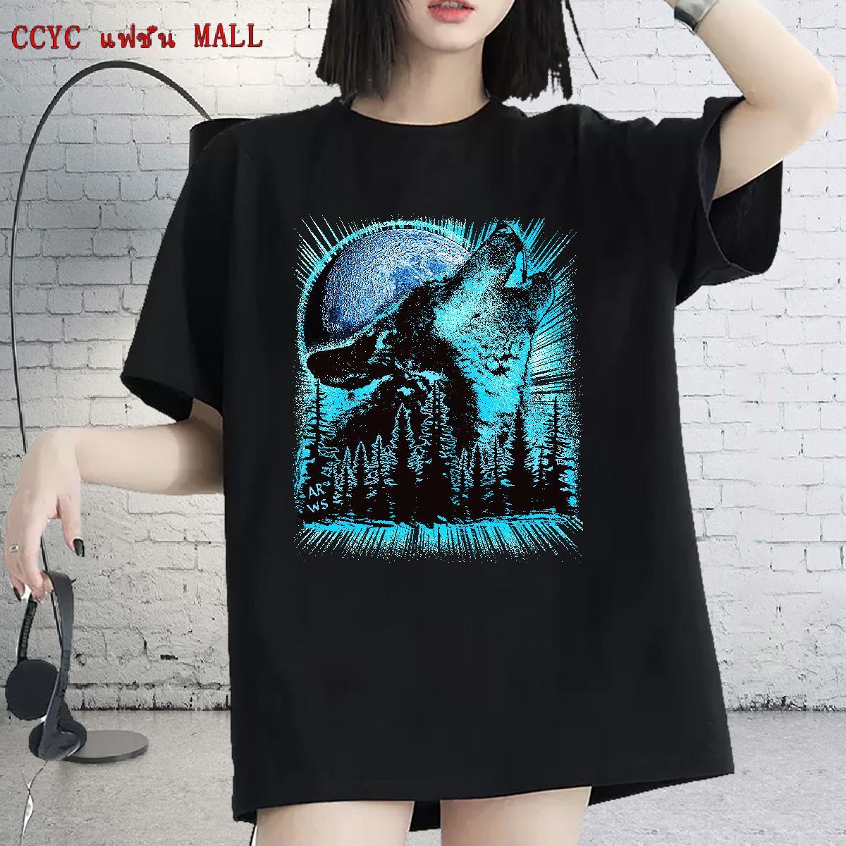 Factory Direct Womens T Shirts Crew Neck 230g Pure Cotton Womens Tshirts Custom Print Plus Size wolf Hip Hop Street Designer Nice Tops Tees
