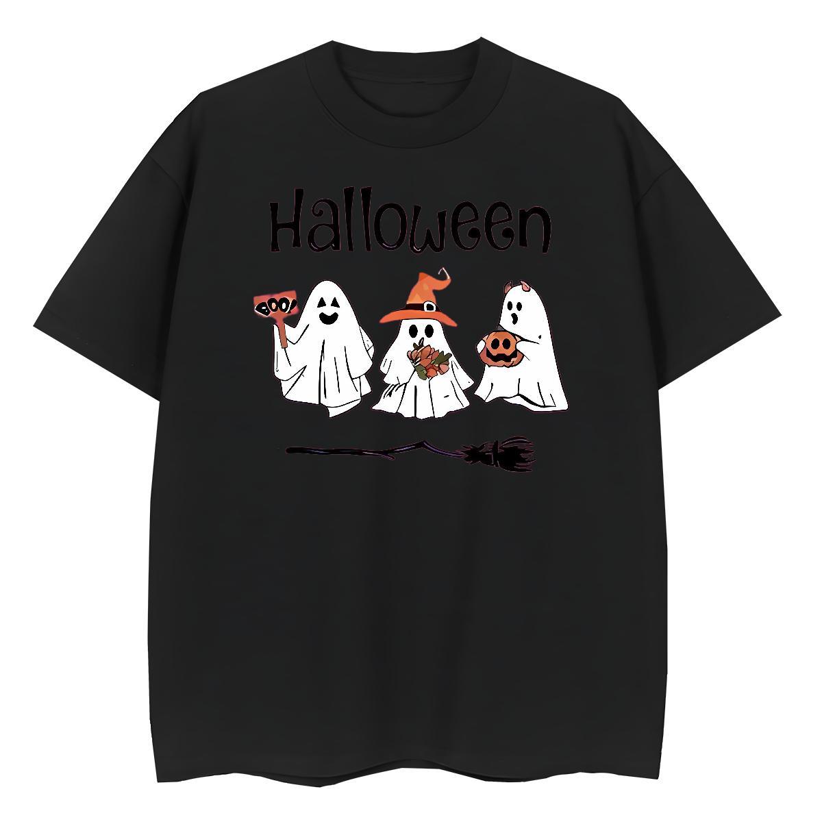 DIY T-Shirts 230g 100% Cotton Breathable Sport halloween Women Tees Designer Nice Cartoon Floral Printing Top Shirts